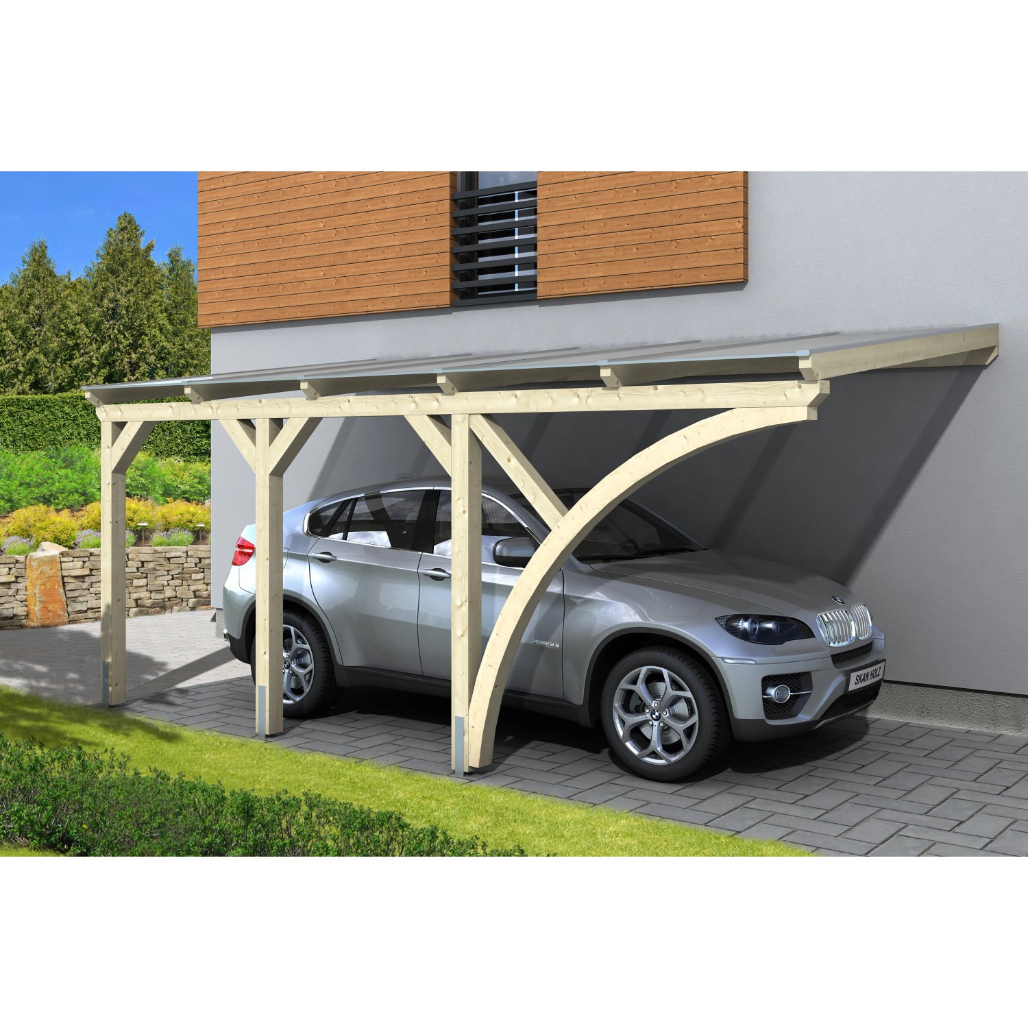 Skan Holz Carport Eifel 300 cm x 541 cm Natur günstig online kaufen