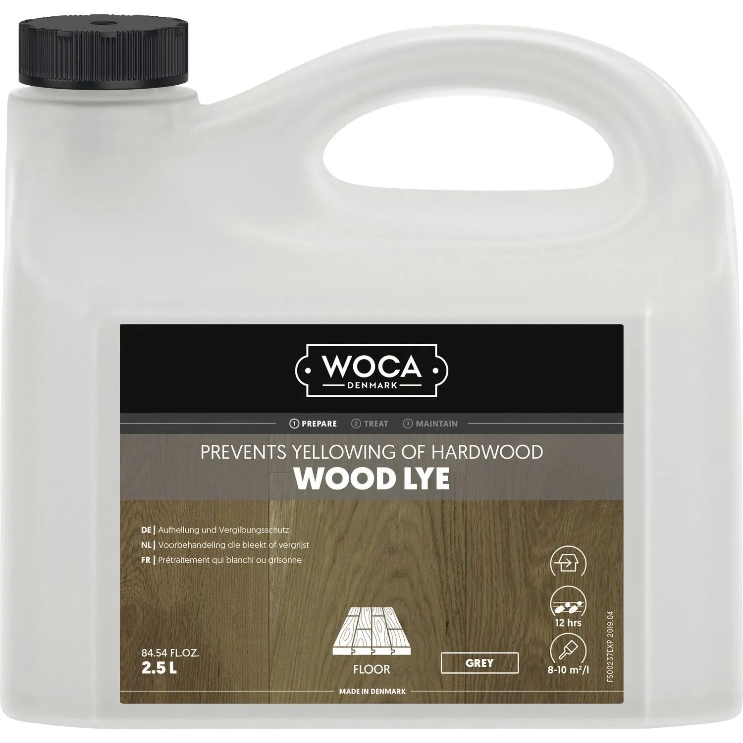 Woca Holzlauge 2,5, Holzbodenseife Hellt auf und Schütz vor Vergilbung Grau