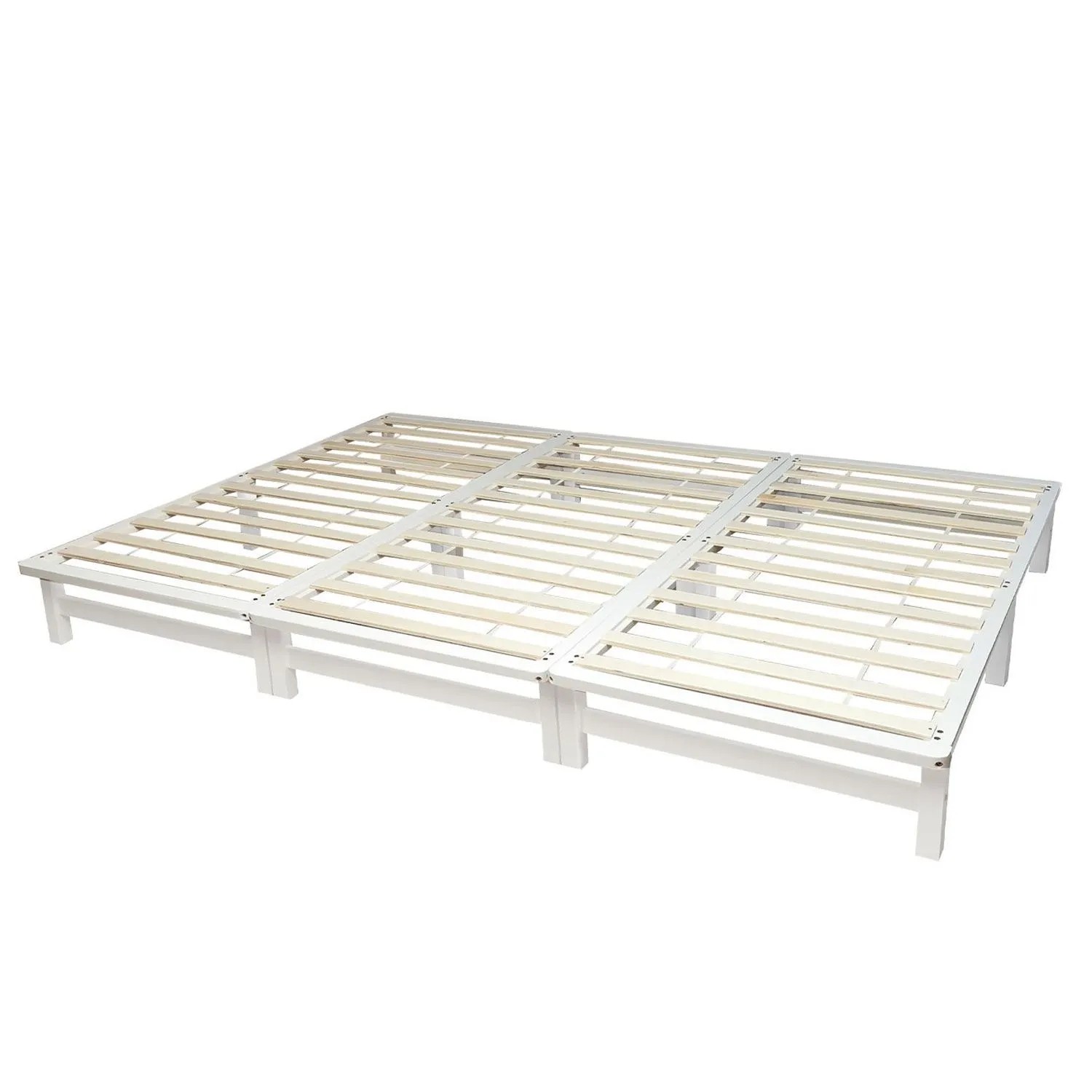 Homestyle4u Familienbett XXL 270x200 cm in Weiß mit Lattenrost 2050