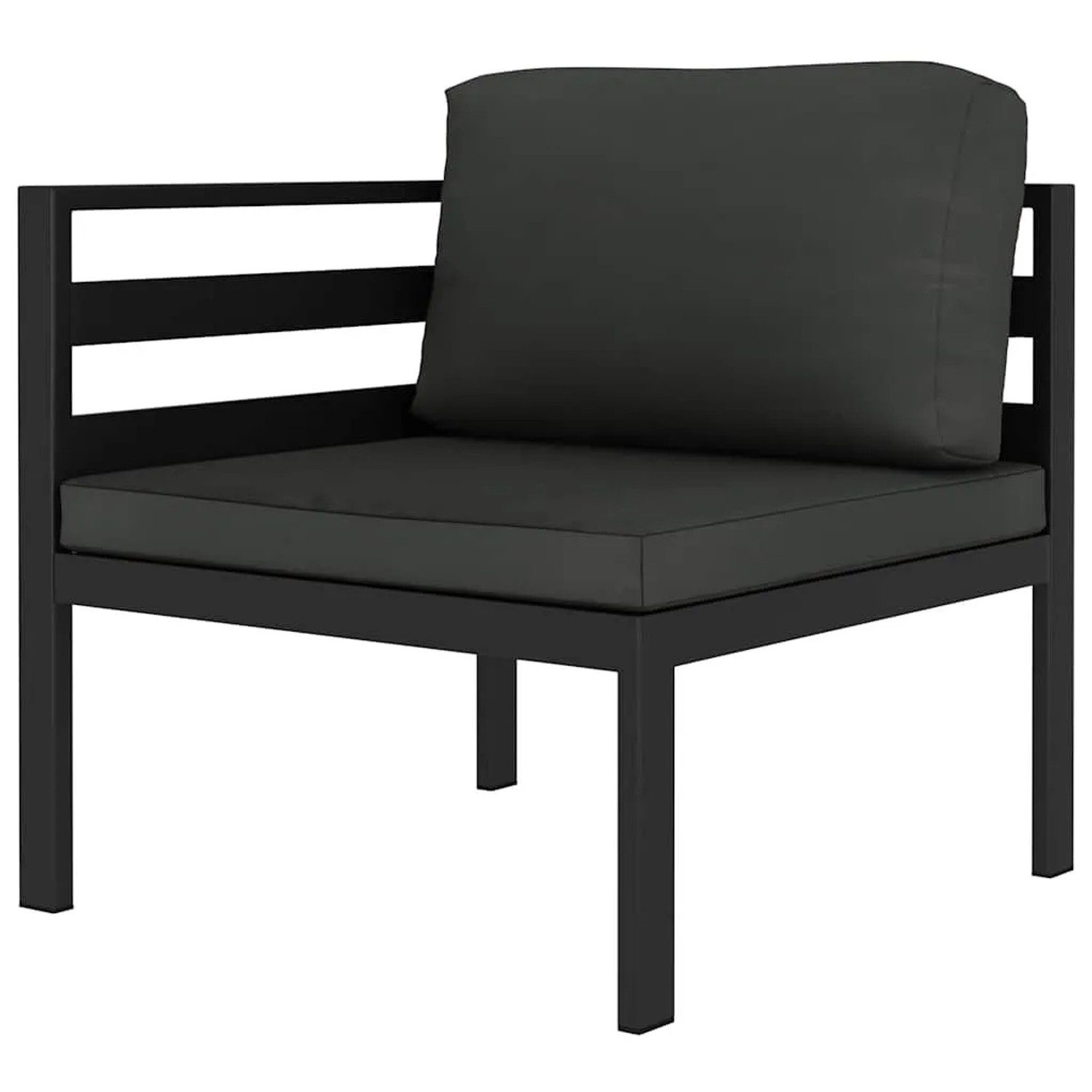 vidaXL Modular-Sofa-Eckteil 1 Stk mit Kissen Aluminium Anthrazit 49239