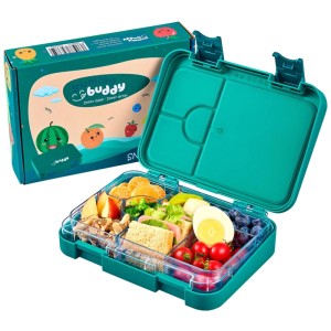 Ecosa EO-8173 Snackbox Brotdose mit 6 Fächern BPA-Frei Petrol