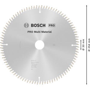 Bosch Kreissägeblatt Multi Material, 254 mm Durchmesser, 96 Zähne für präzise Schnitte.