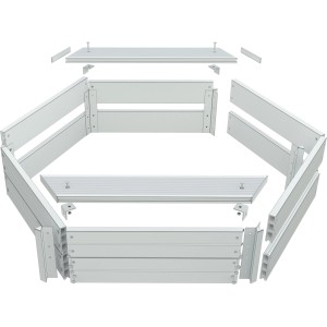 Kiehn-Holz Sandkasten BPC 6-eck Ganit, Ø 109 cm, Bausatzansicht