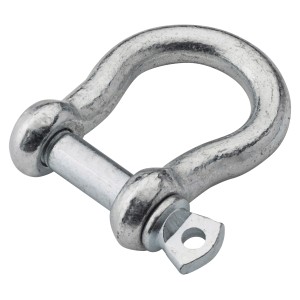 Geschweifter, verzinkter Schäkel (100 kg) von Seilflechter für den Bootsbedarf.