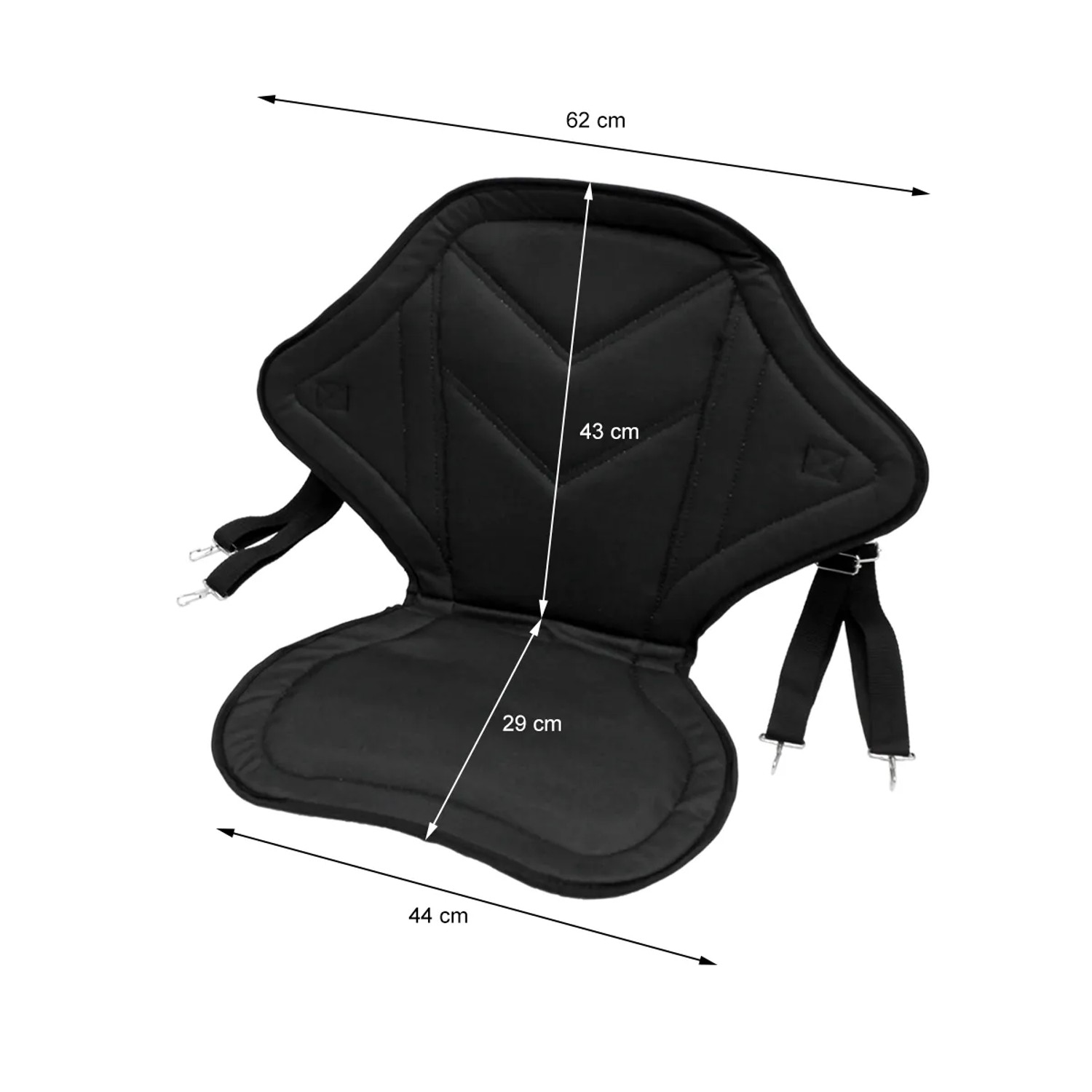 ECD Germany Kajak Sitz, 62x43cm, verstellbare Rückenlehne für SUP Paddle Board.