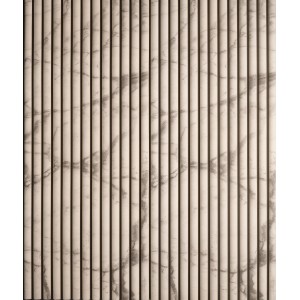 Rebel of Styles Verblender UltraLight Linari Round HD, 116x50cm, Marmor Weiß. Wandverkleidung mit Marmoroptik.