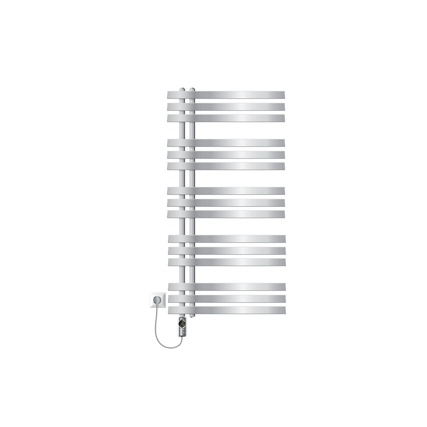 LuxeBath Badheizkörper Iron EM 600x1200 mm Chrom mit Heizstab 900W Digital günstig online kaufen