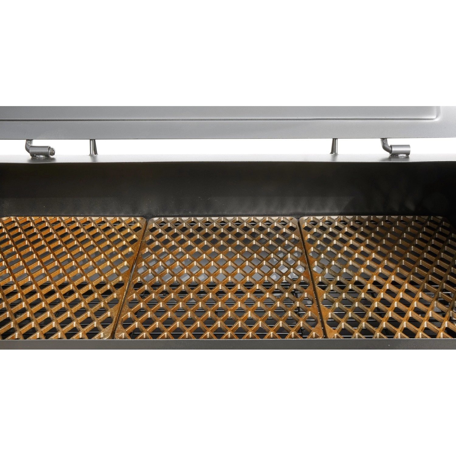 Detailaufnahme des Grillrosts im El Fuego Holzkohlegrill/Smoker Buffalo.