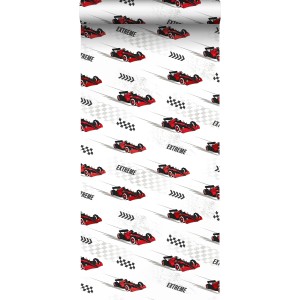 Sanders & Sanders Tapete Rennwagen Rot 50 x 900 cm