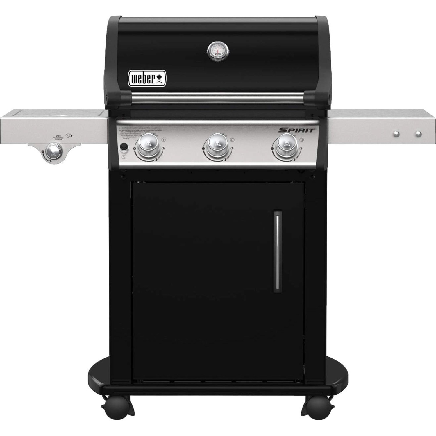 Weber Gasgrill Spirit E-325 GBS mit 3 Brennern und Seitenbrenner Schwarz