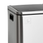 Detailansicht: Svita TM2X30 Treteimer, 60 Liter, silberner Mülleimer mit Trennsystem.