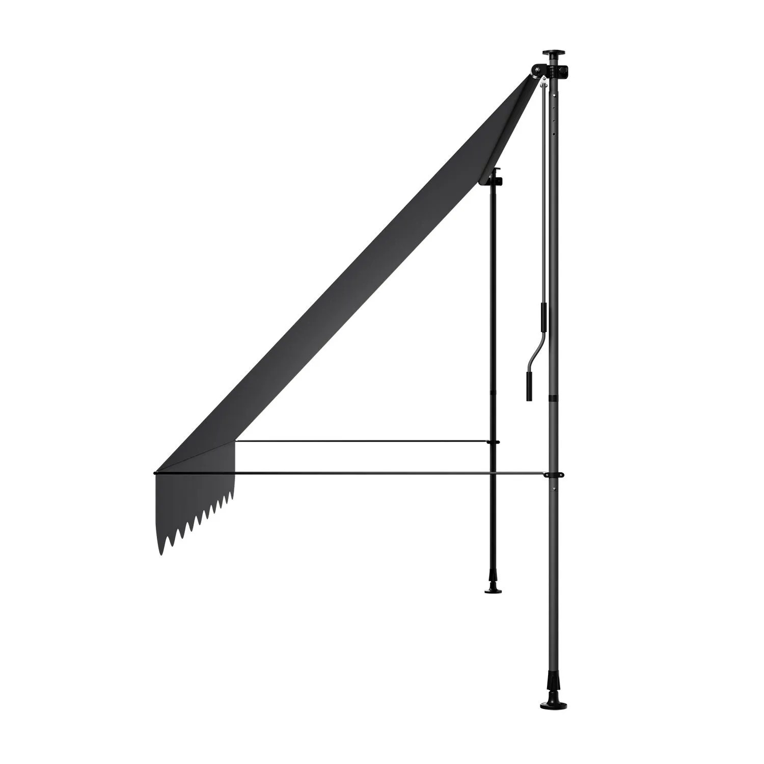 Graue Juskys Klemmmarkise Kapstadt 300x120 cm für Balkon & Terrasse ohne Bohren.