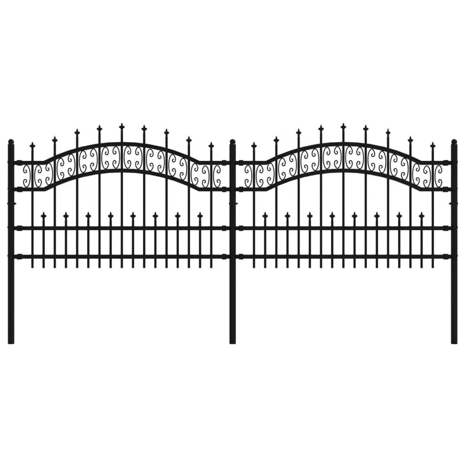 vidaXL Gartenzaun mit Speerspitze Schwarz 240 x 75 cm Pulverbeschichteter S günstig online kaufen