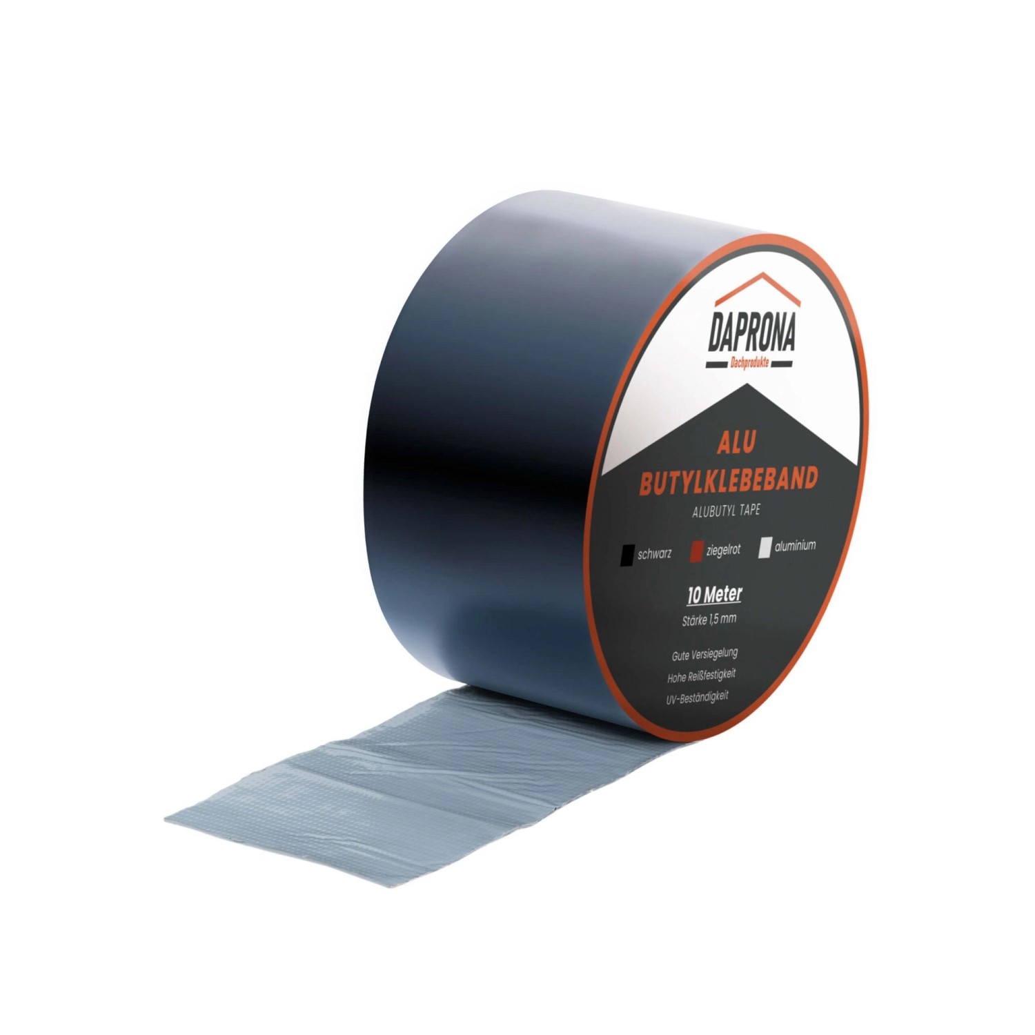 Daprona Butylband 10m x 75mm Alu Schwarz Reperaturband Dichtband