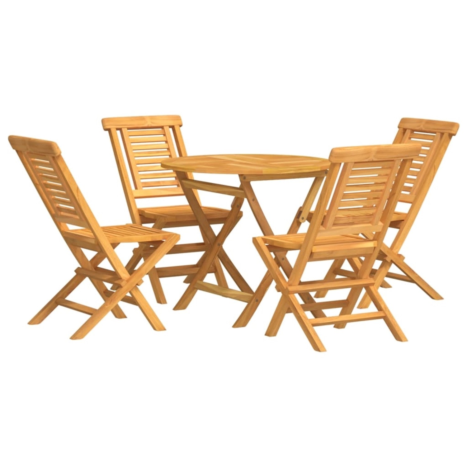 Vidaxl 5-tlg. Garten-essgruppe Massivholz Teak günstig online kaufen