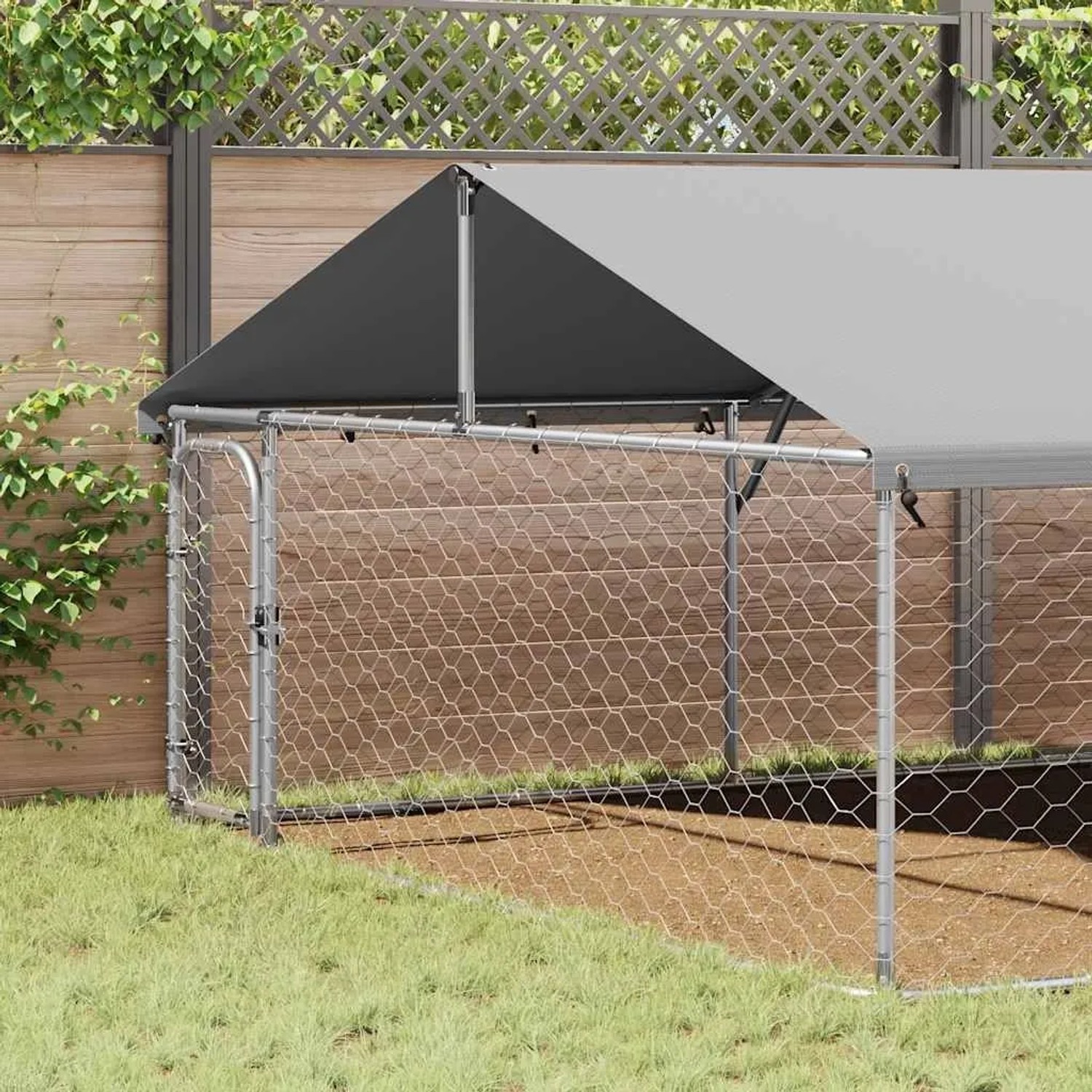 vidaXL Outdoor-Hundezwinger mit Dach 600x300x150 cm 171502_3