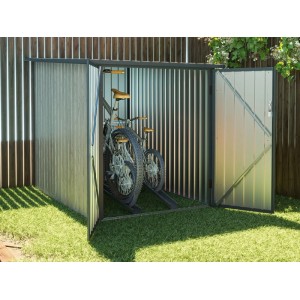 Vente-unique Fahrradbox Niki Anthrazitgrau  Naturfarben Dunkel 128 cm