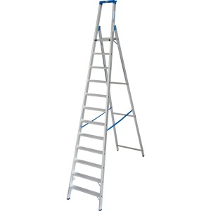 Krause Stehleiter Stabilo mit 12 Stufen, Aluminiumleiter für sicheren Stand.
