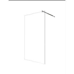 Glas Walk-In Duschabtrennung 98x200cm mit Stabilisator, rahmenlose Dusche für Ihr Bad.