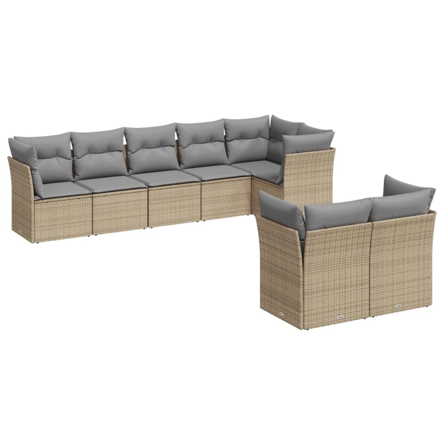 vidaXL 8-tlg Garten-Sofagarnitur mit Kissen Beige Poly Rattan Modell 62 günstig online kaufen