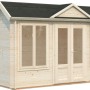 Palmako Gartenhaus Claudia Pent, 400x300 cm, naturbelassen, mit Fenster und Doppeltür.