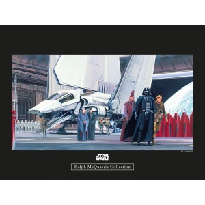 Star Wars Wandbild Dock (40x30 cm) mit Darth Vader und Raumschiff.