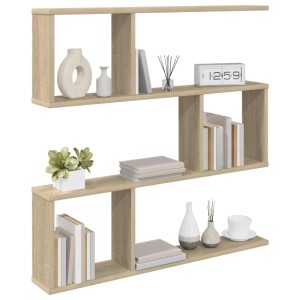 vidaXL Wandregal Sonoma-Eiche 80 x 12 x 79,5 cm Holzwerkstoff 8012278