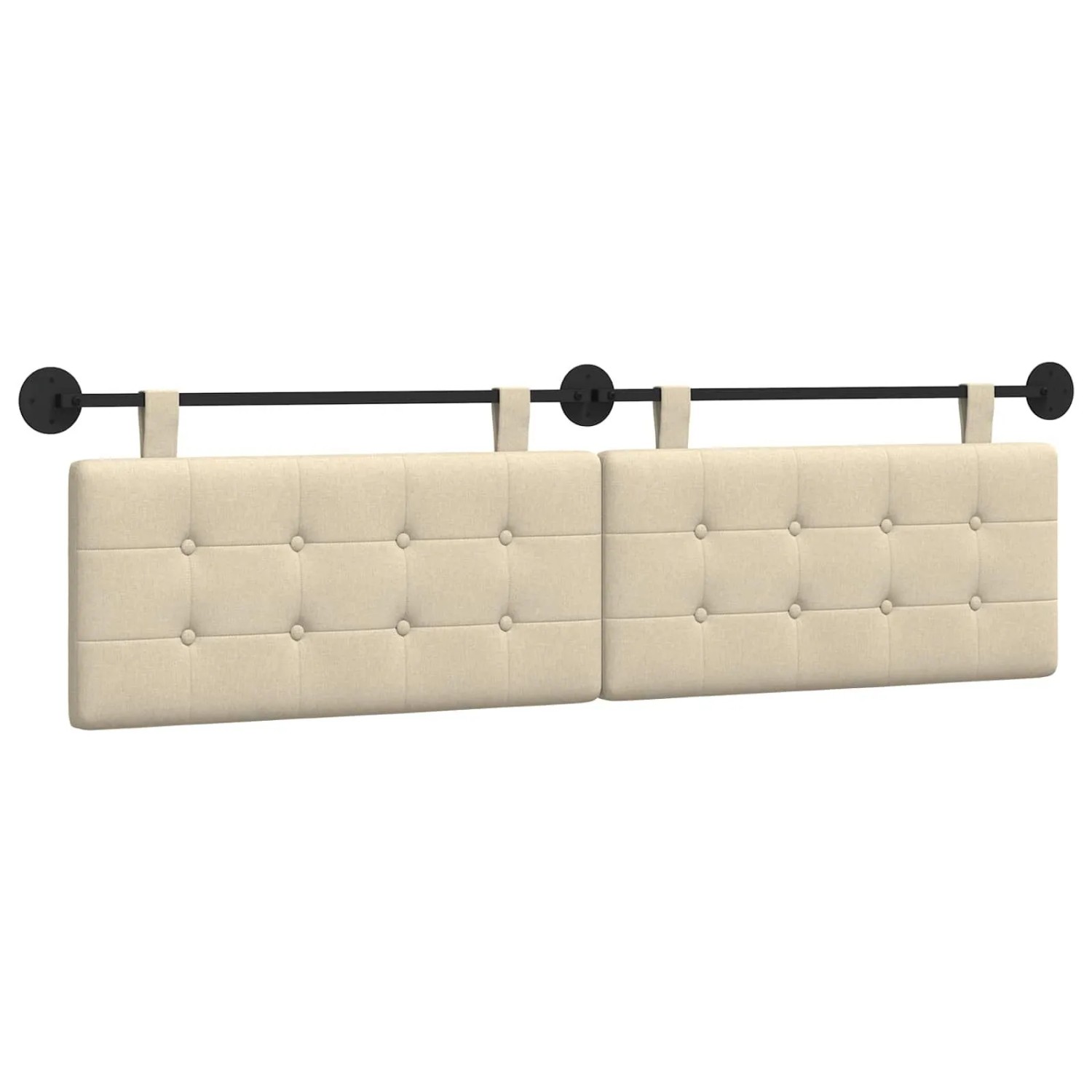 vidaXL Hängevorderseite Wandmontiert Creme 190 x 55 x 5 cm Stoff 42031977
