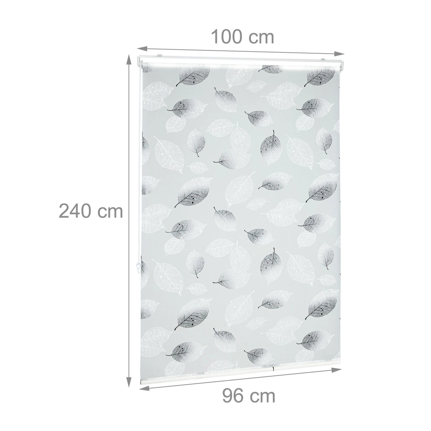 Relaxdays Duschrollo Kunststoff Aluminium Transparent Schwarz Weiß Wasserabweisend 100 cm x 240 cm 0,7 kg_4