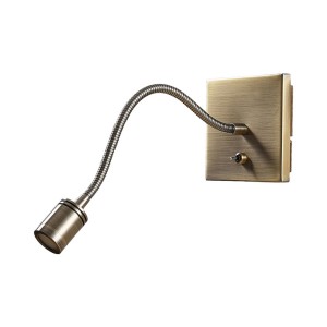 Lindby LED Wandleuchte Wandlampe Innen Mayar 9624325 Modern in Bronze aus Metall 1-flammig Schlafzimmerleuchte