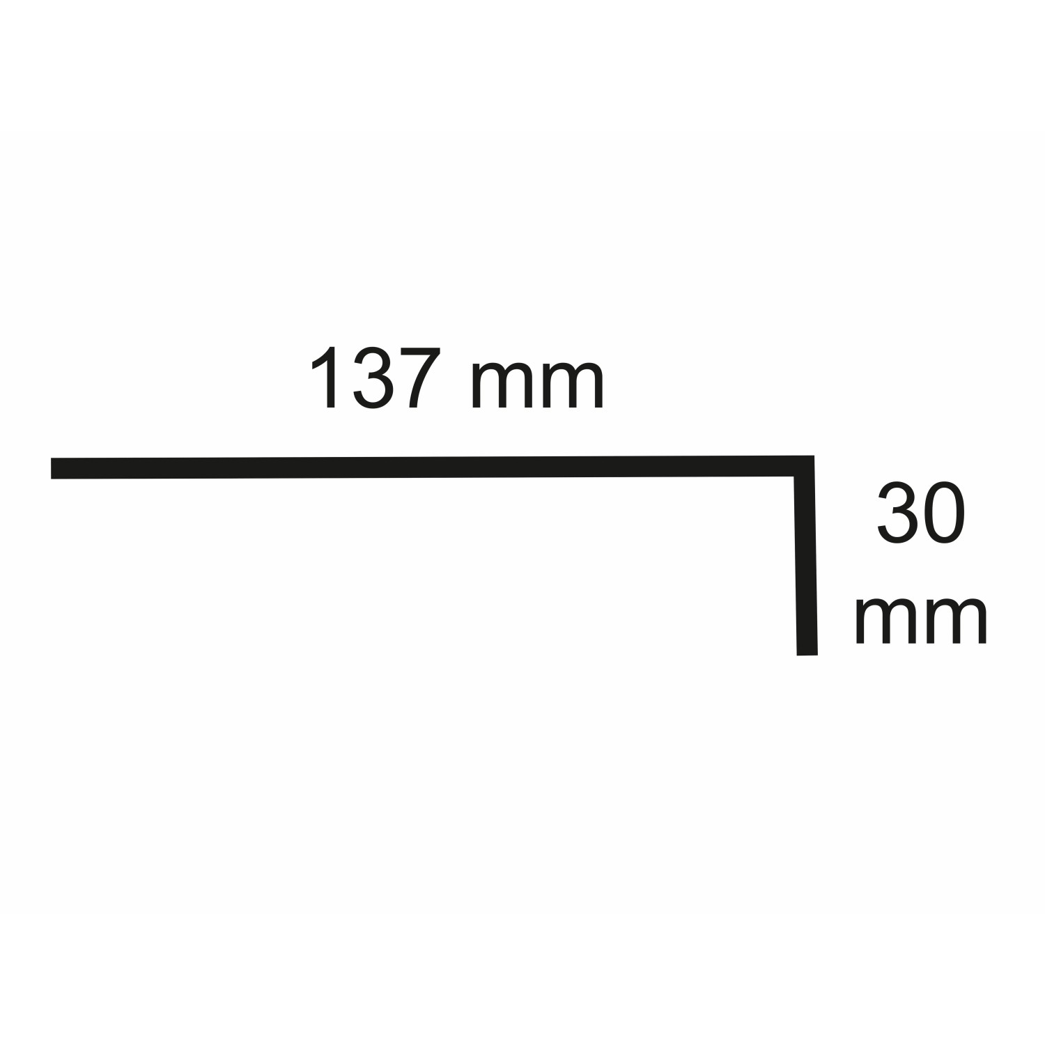 Sarei Riffelblechprofil HG11, Schema mit Maßen 137 x 30 mm, für Dach und Bastelarbeiten.