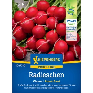 Kiepenkerl Radieschen Vienna Samenpackung mit roten, runden Radieschen.
