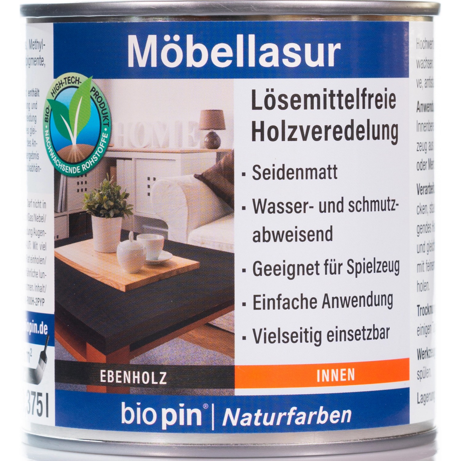 biopin Möbellasur ebenholz 0,375 l