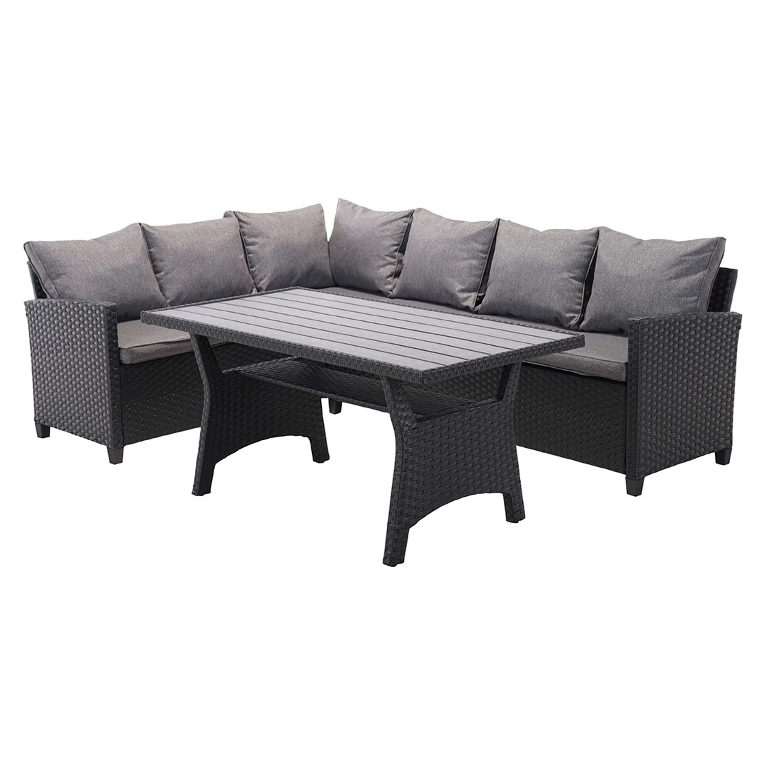 ebuy24 Ester Sofa-Set 2 Teile mit Kissen Sofa Wendbar Schwarz Grau