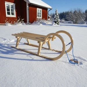 HolzFee Baran S 5 Schlitten Holz  Hörnerschlitten