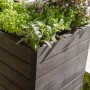 Garantia Hochbeet-System Ergo Quadro Wood, Kunststoff-Hochbeet mit Bepflanzung.