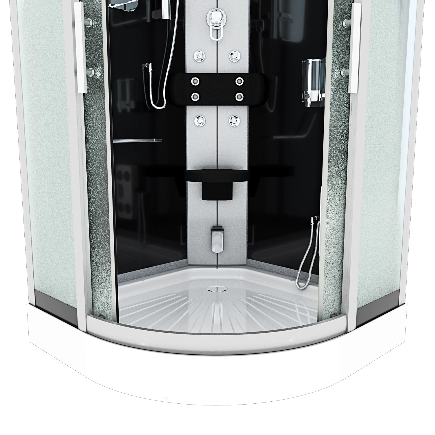 AcquaVapore Duschkabine 80x80 cm mit Regendusche, Handbrause und Massagedüsen.