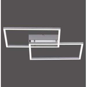 Moderne LED-Deckenleuchte Iven aus Stahl, 50,4x42 cm, dimmbar und mit Fernbedienung.