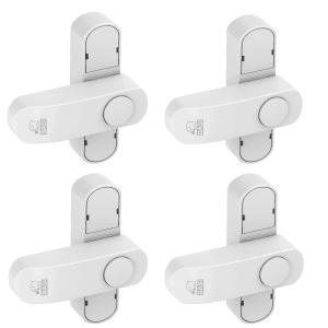 4er Set Basi Fenster- und Fenstertüren Zusatzsicherung FS 500, weiß, für einflügelige Fenster.