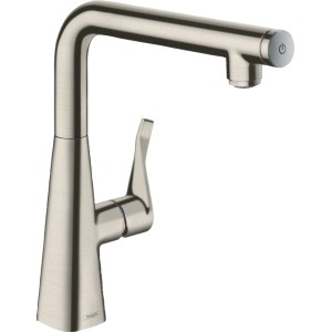 Hansgrohe Metris Select 260 Küchenarmatur in Edelstahl-Optik.