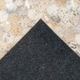 MeGusta Flachflor Teppich Fátima, 160x230 cm, Silber/Leder, Patchwork-Optik, mit Woll-Unterseite.
