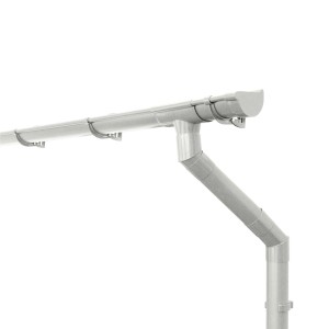 Weißes Inefa Dachrinnen Set PVC 4m NW 125, Halbrundrinne für Gartenhaus.