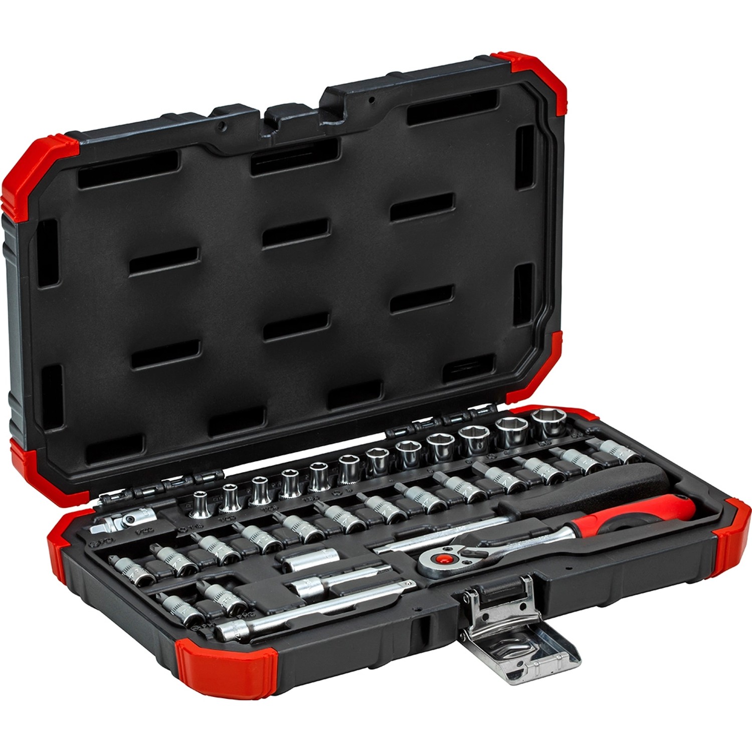 Gedore Steckschlüssel-Satz R49003033, 33-teilig, 6,3 mm (1/4 Zoll) im Koffer.