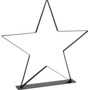 Schwarzer Deko-Stern aus Metall zum Aufstellen, 40 cm hoch, Weihnachtsdekoration.