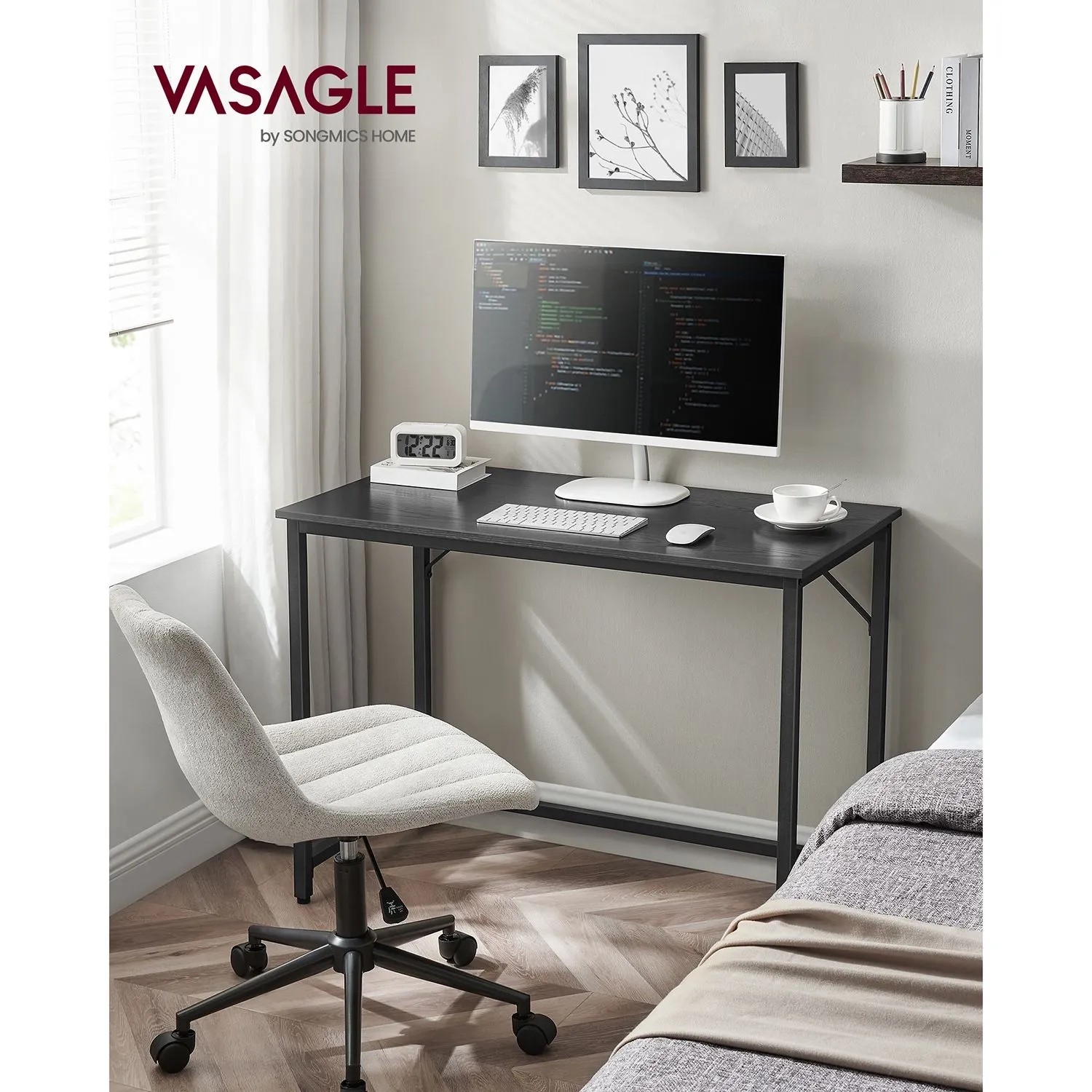 Vasagle Computertisch im Industrie-Design, 100x50x75 cm, schwarz. Ideal für Homeoffice und Gaming.