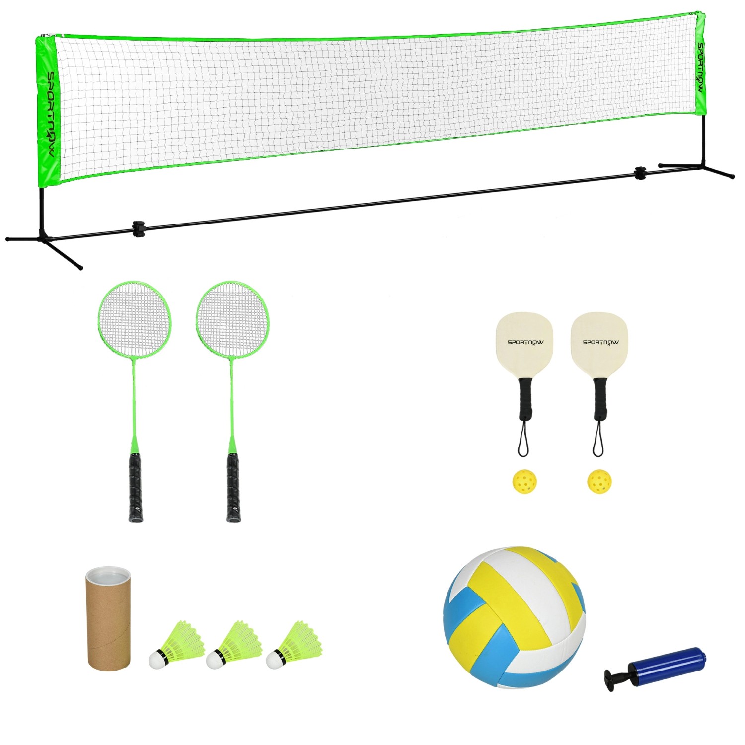 SPORTNOW Badminton-Set PE  Stahl Mehrfarbig 510L x 103B x 107-155H cm