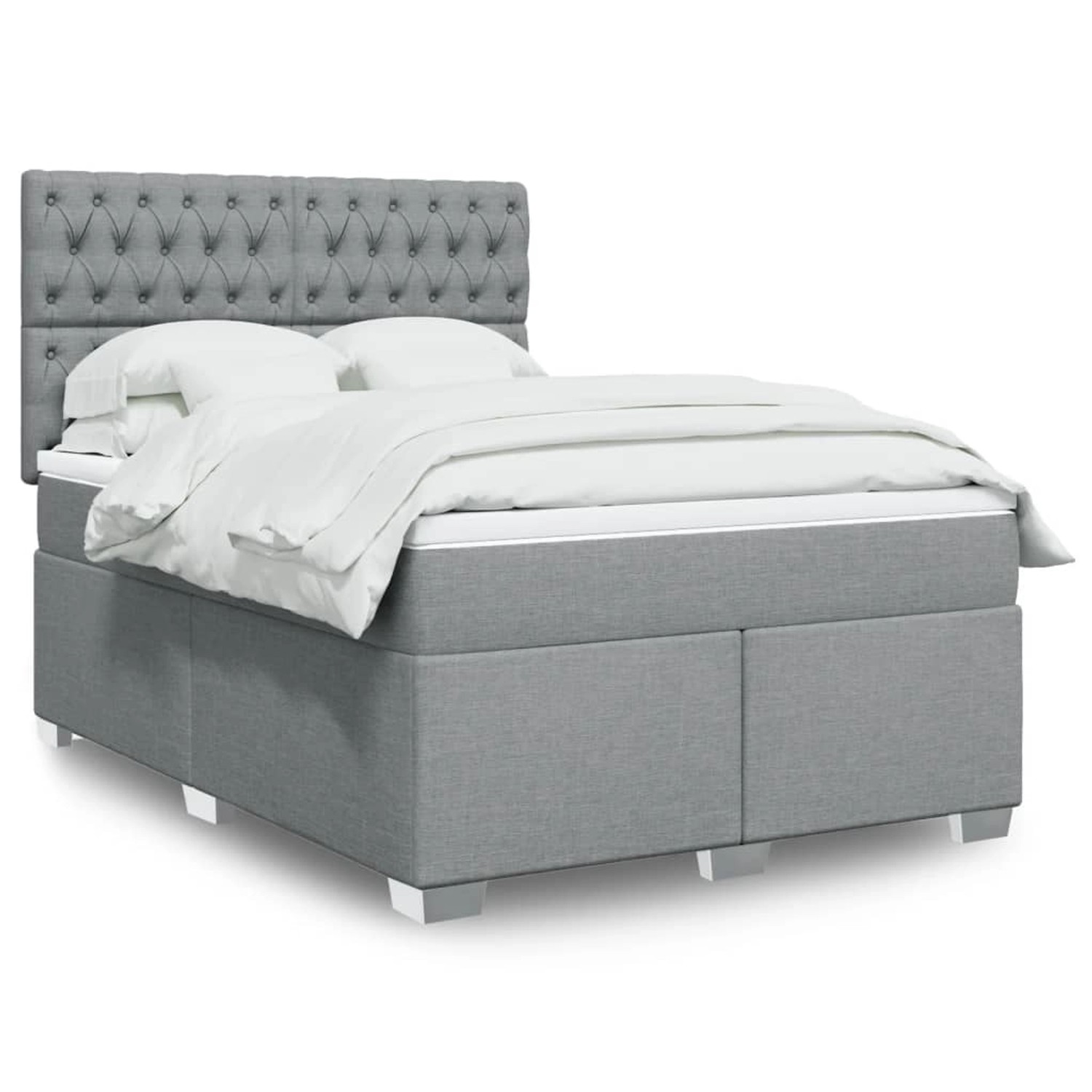 vidaXL Boxspringbett mit Matratze Hellgrau 140x190 cm Stoff 3292790 günstig online kaufen