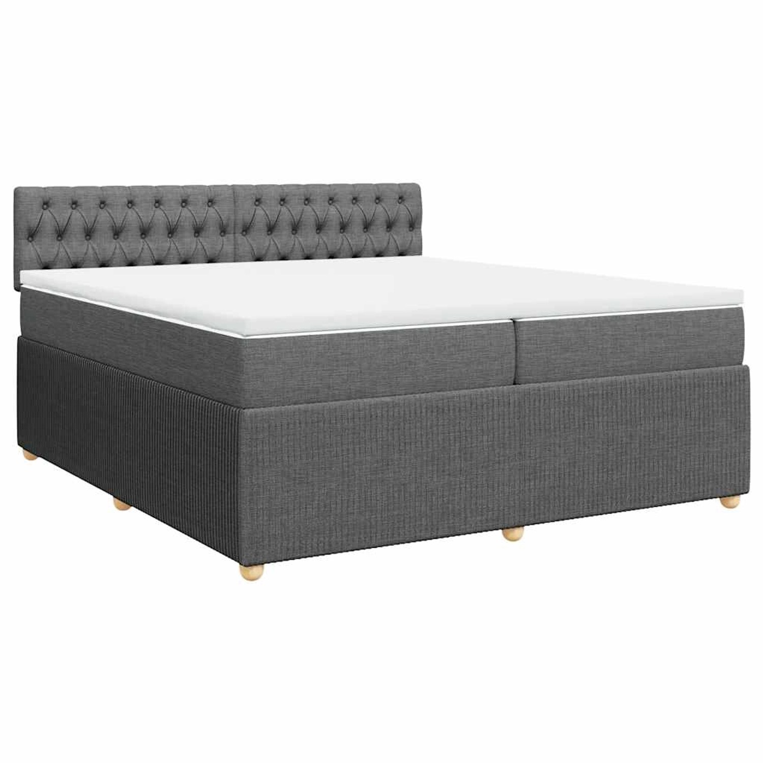 vidaXL Boxspringbett mit Matratze Dunkelgrau 200x200 cm Stoff 3287571 günstig online kaufen
