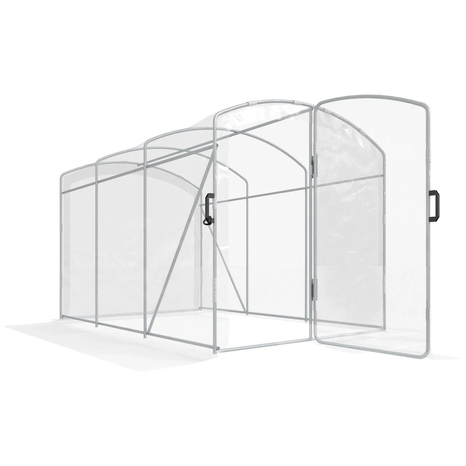 Furnicato Tunnel-gewächshaus Begehbar Transparente Folie Verzinkter Stahlrahmen 3 X 2 X 2m