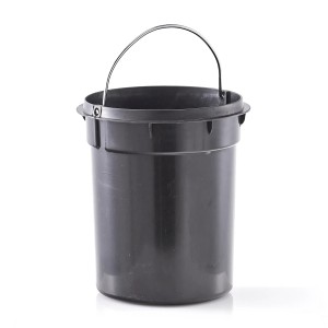 Schwarzer Zeller Kosmetikeimer aus Metall, 3 Liter, mit Tragegriff.